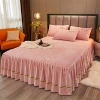2021 Crystal velvet bed skirt, single piece warm thickened lace bed cover, bed skirt style anti-slip bed cover, Chinese-style bed cover Specification image
